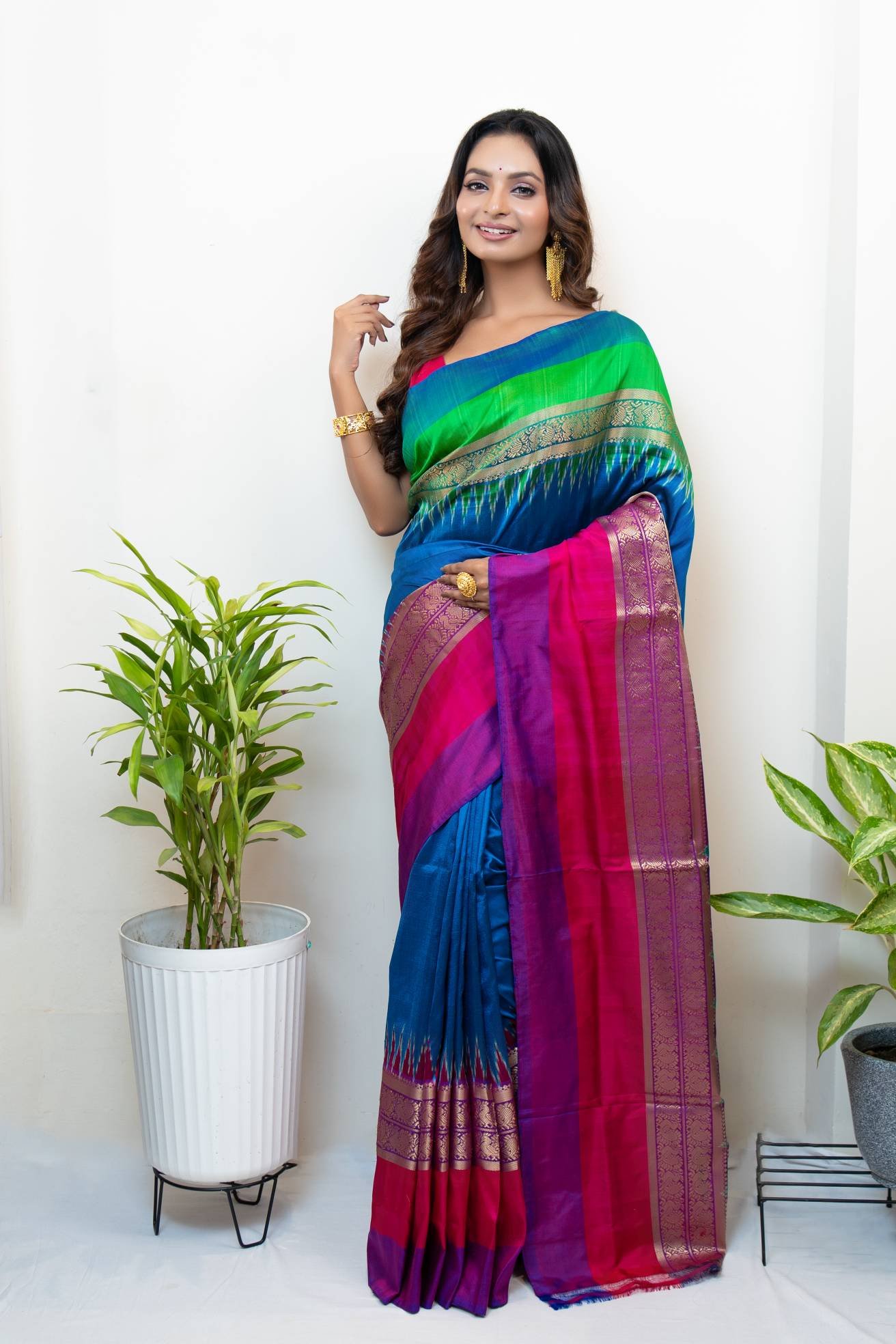 PURE POCHAMPALLY GANGA YAMUNA SAREE- CG05 - Image 2