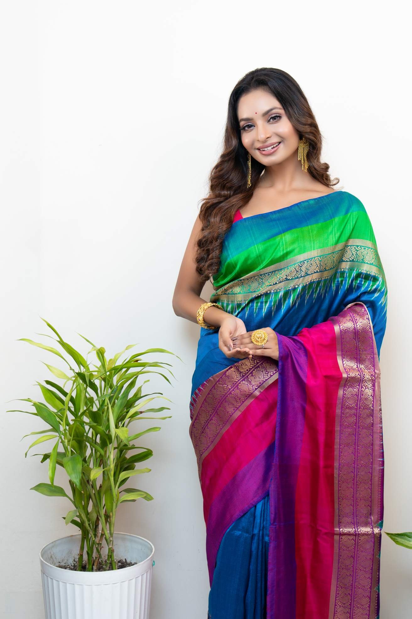 PURE POCHAMPALLY GANGA YAMUNA SAREE- CG05