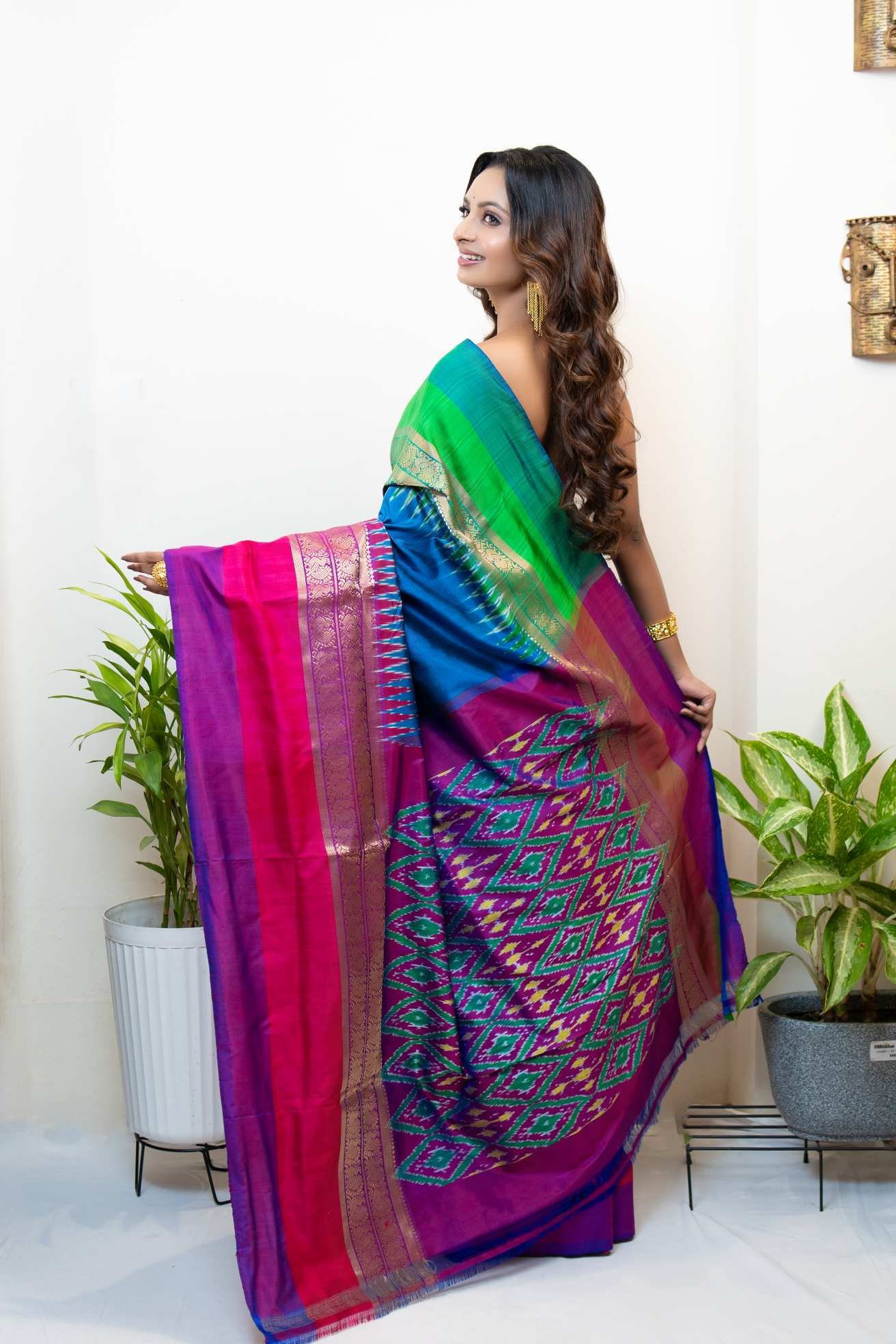 PURE POCHAMPALLY GANGA YAMUNA SAREE- CG05 - Image 4