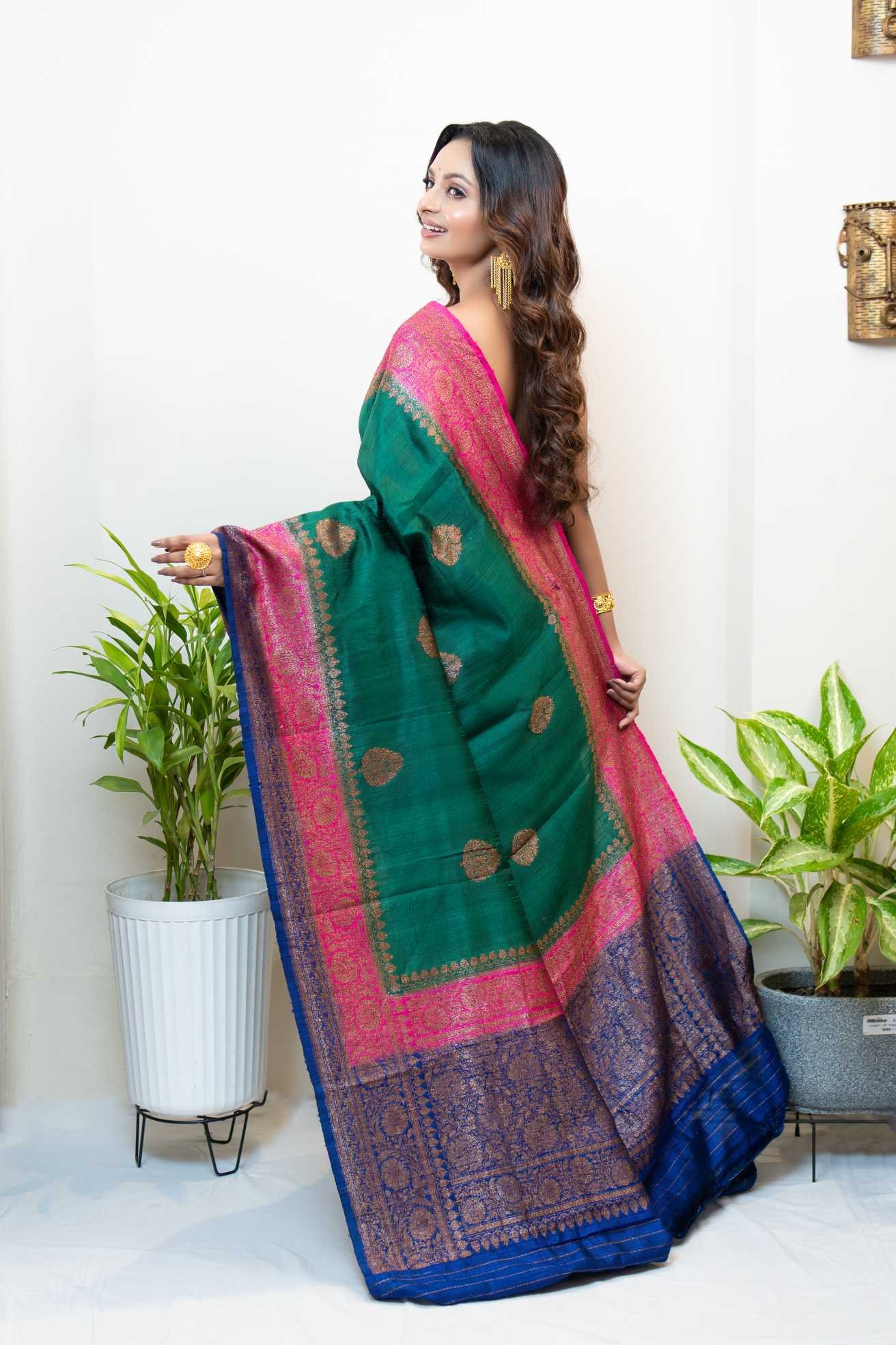 PURE POCHAMPALLY GANGA YAMUNA SAREE- CG05 - Image 3